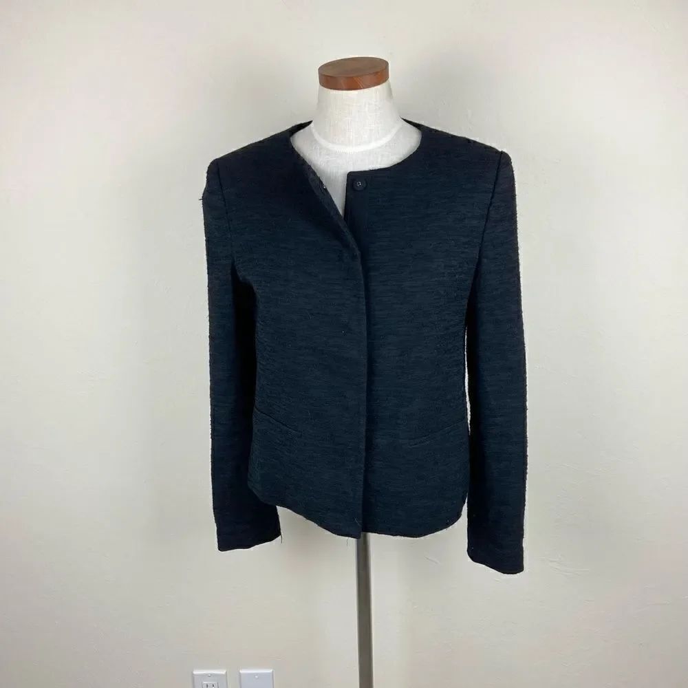 Vince Knit Button Blazer Jacket - Black